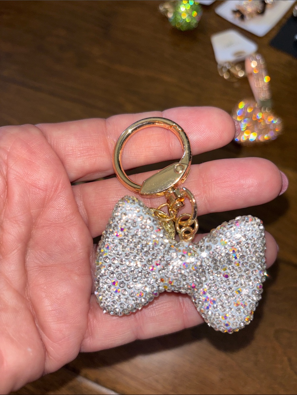 Choose 1 Crystal Embellished Key & Card Holder/bag charm/brooch NEW - Picture 5 of 8
